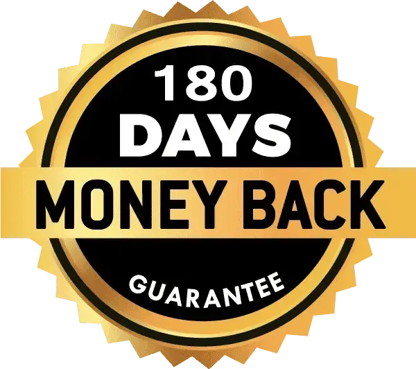 180 Days Money Back Guarantee Badge